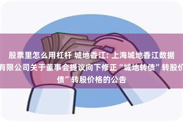 股票里怎么用杠杆 城地香江: 上海城地香江数据科技股份有限公司关于董事会提议向下修正“城地转债”转股价格的公告