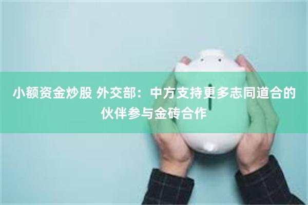 小额资金炒股 外交部：中方支持更多志同道合的伙伴参与金砖合作