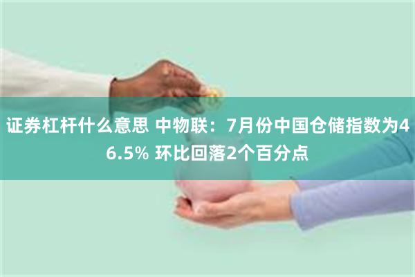 证券杠杆什么意思 中物联：7月份中国仓储指数为46.5% 环比回落2个百分点